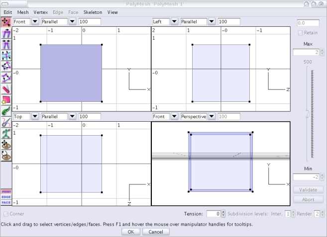 The Polymesh Editor Window